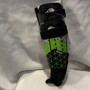 Kids' Black and Green Shin Guards